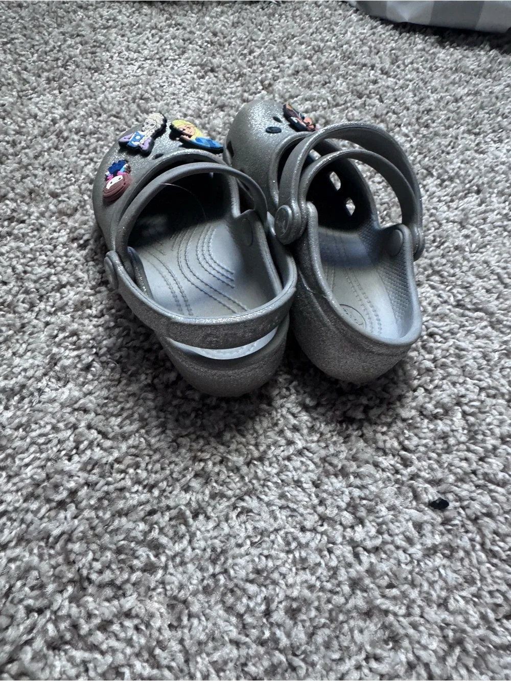 CROCS Gray Kids Slip-On Clogs with Princess Jibbitz